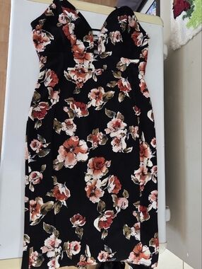 Black Floral Night Out Dress